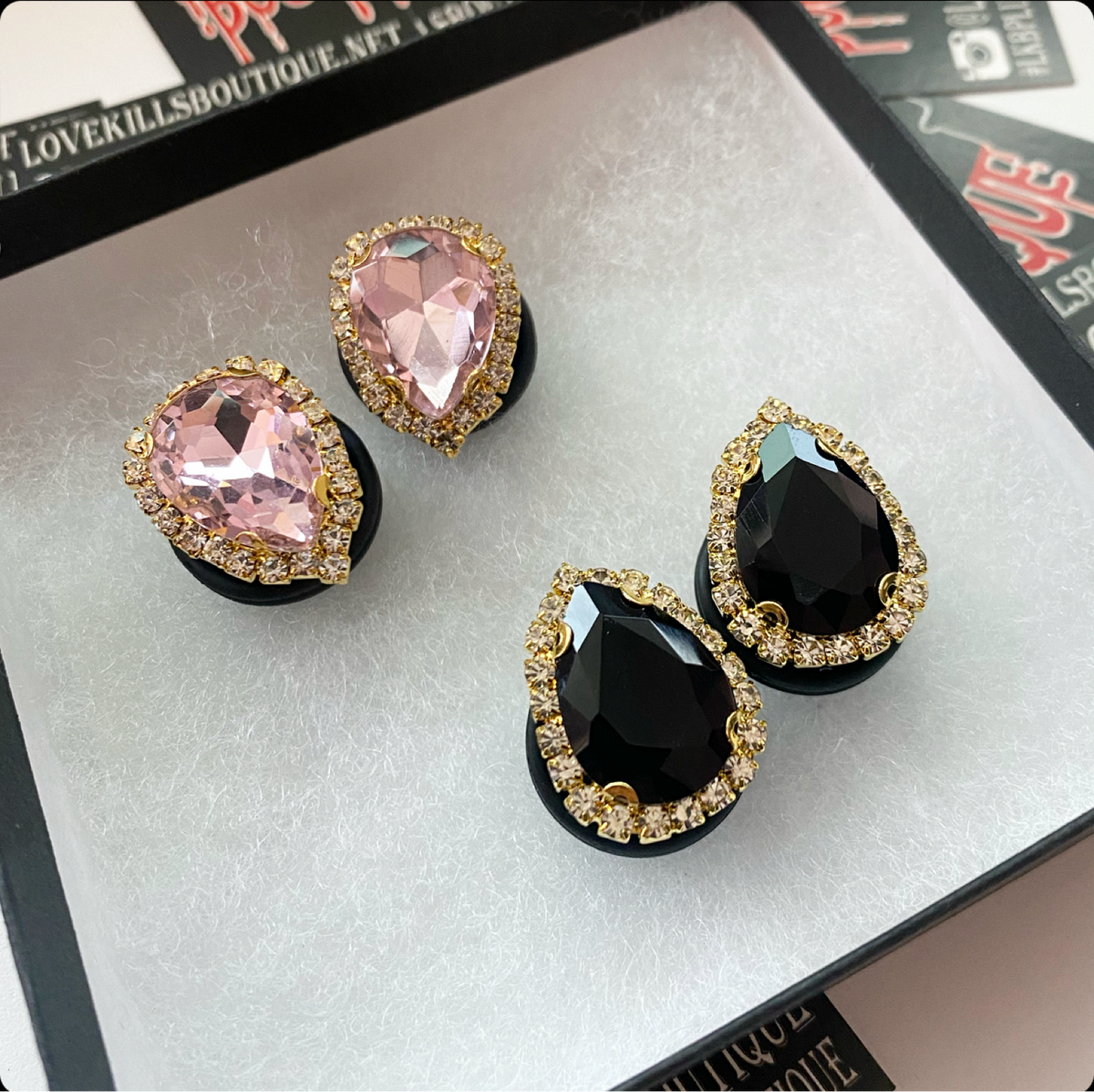 Golden Pink Black Diamond Girls Plugs