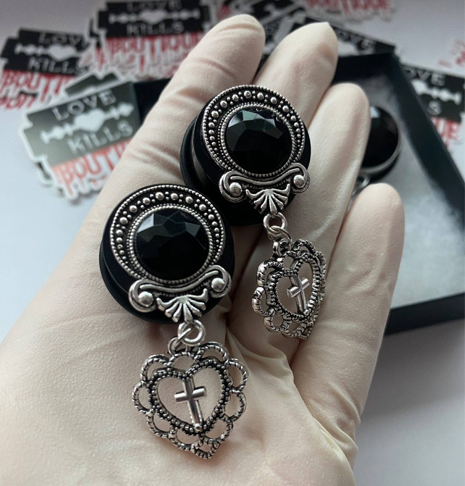 Mi Corazon dangle plugs Gauges Jewlery For Stretched lobes Love