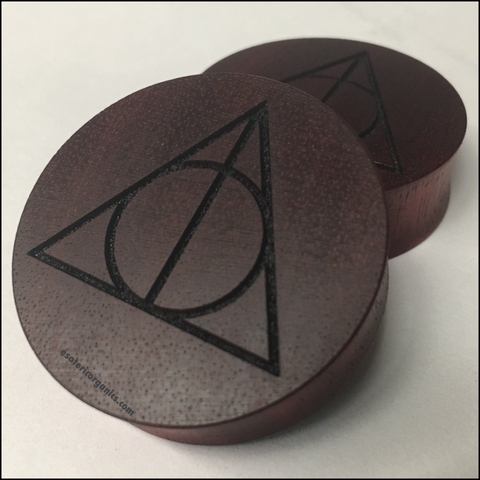 Bloodwood Deathly Hallows Round Plugs
