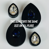 Ebony Swarovski Med Jet Teardrop