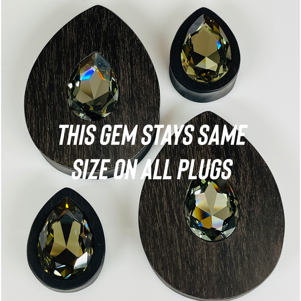 Ebony Swarovski Large Pacific Opal Teardrop