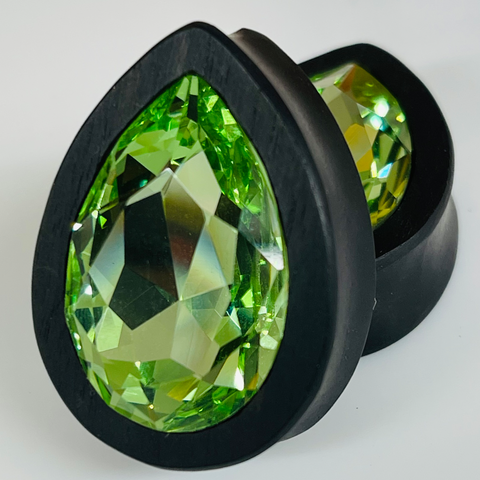 Ebony Swarovski Large Chrysolite Teardrop