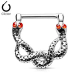 Snake Eyes  316L Surgical Steel Bar Nipple Clickers