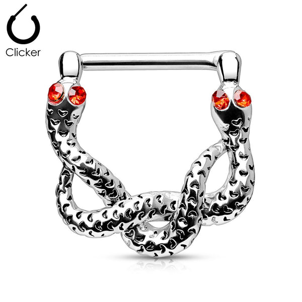 Snake Eyes  316L Surgical Steel Bar Nipple Clickers