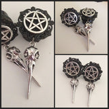 Pentacle Bird Skull  Dangles Dangle Plugs