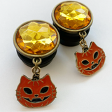 Pumpkin Cat Dangle Plugs