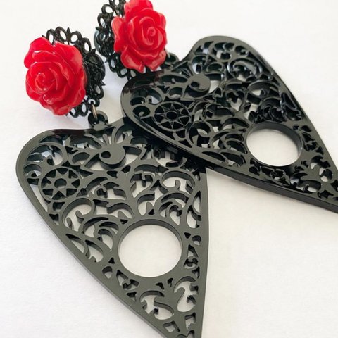 Ouija Planchette Filigree Dangle Plugs