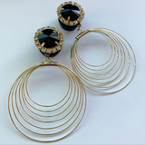 Rhinestone Hoops Dangle Plugs