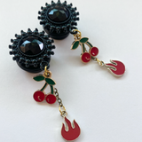 Flaming Cherries Dangle Plugs