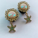 Teal Starfish Dangle Plugs